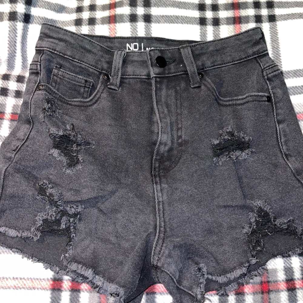 Black jean shorts